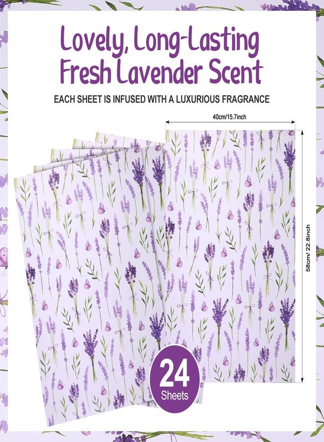 Fainne 24 Sheets Scented Drawer Liners for Dresser 15.7 x 22.8 Inch Lavender Drawer Paper Non Adhesive Liners Dresser Scented Floral Print Fragrant for Kitchen Cabinet Shelf Closet(Vibrant Style) - Image 2